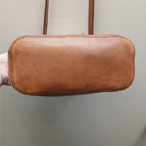 Brahmin Genuine Pebbled Leather Flap Shoulder Crossbody Bag Retro Twist Lock - Picture 5 of 15